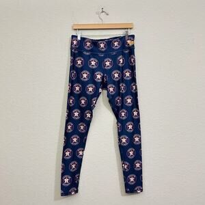 LOUDMOUTH Golf Leggings Navy Blue Houston Astros MLB Stretch Athletic